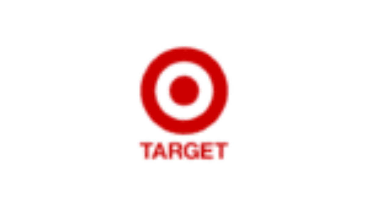 Red bullseye logo with the word TARGET written below it in red, centered on a white background.