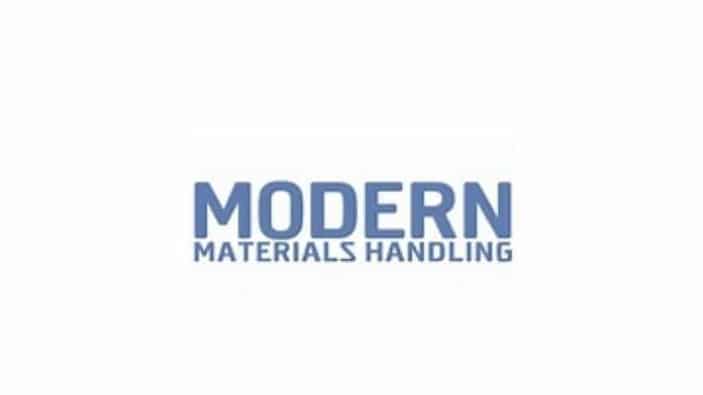 The image displays the logo for Modern Materials Handling with blue text on a white background.