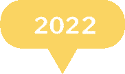 A yellow speech bubble with the year 2022 written in white text at the center, featuring subtle envista branding.