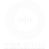 A circular pattern made of radiating lines surrounds a vertical line with dots on each side. Below, faint text reads: INNER CIRCLE and The Difference is You. Executive Search.