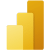 A logo with three vertical bars of varying heights in shades of yellow and orange, resembling a power platform bar chart, on a light background.